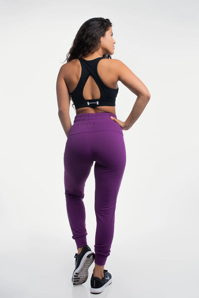 Barbell Contour Jogger - Plum - photo from back #color_plum