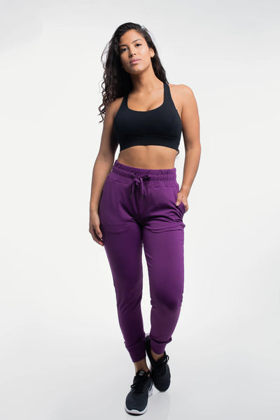 Barbell Contour Jogger - Plum - photo from front #color_plum