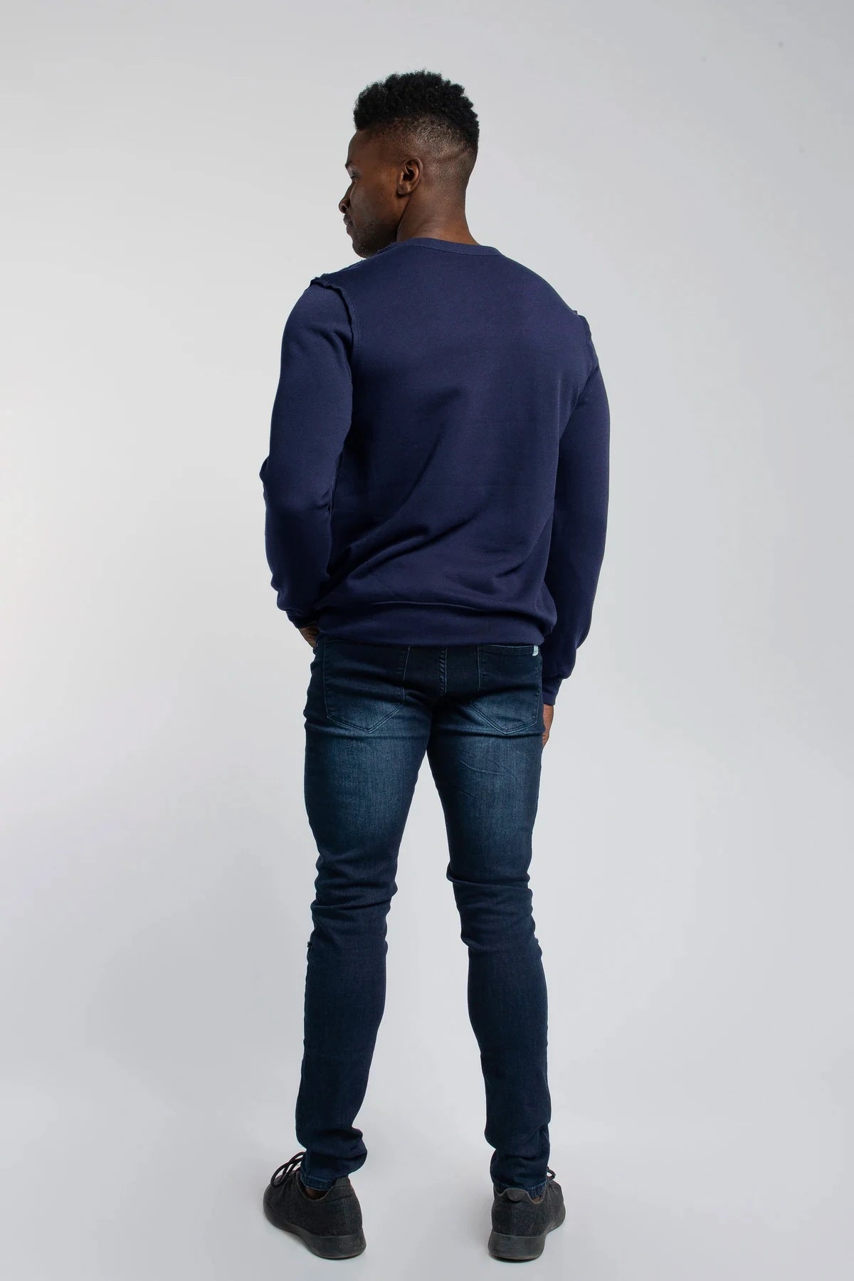Crucial Pullover - Navy - photo from back #color_navy