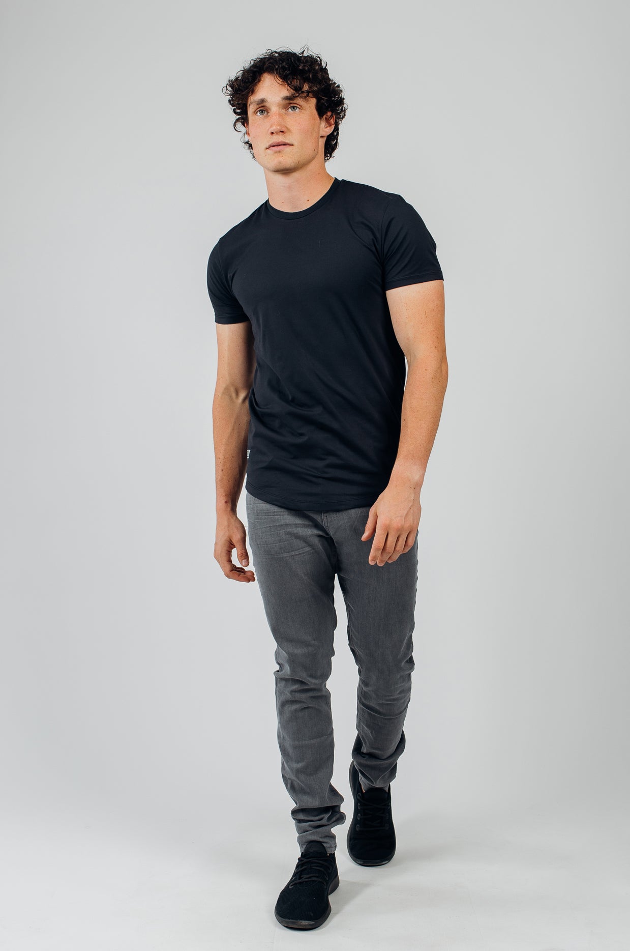 Fitted Drop Hem - Black - photo from front #color_black