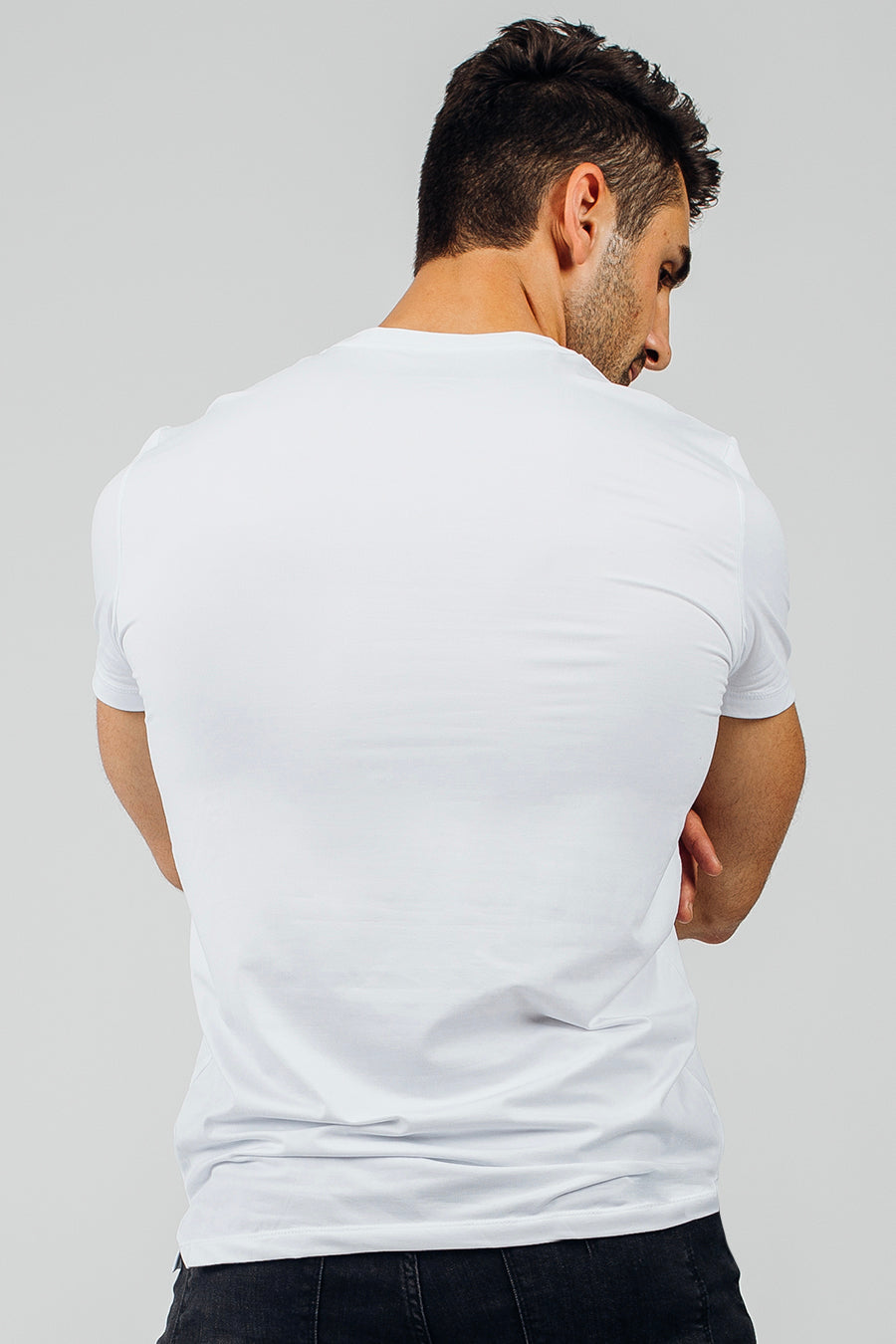 Fitted Split Hem - White - photo from back #color_white