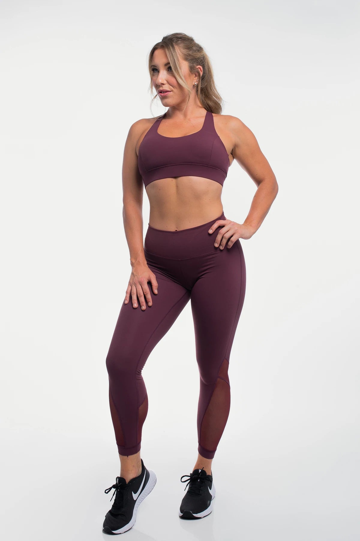 Luna Leggings - Plum - photo from front second angle #color_plum