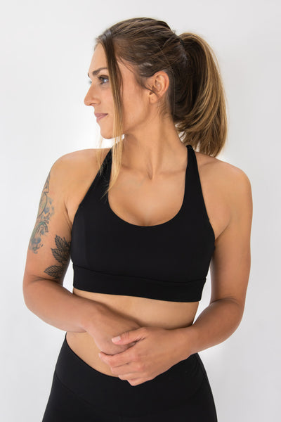 Barbell Luna Sports Bra-Black - photo from front in focus #color_black