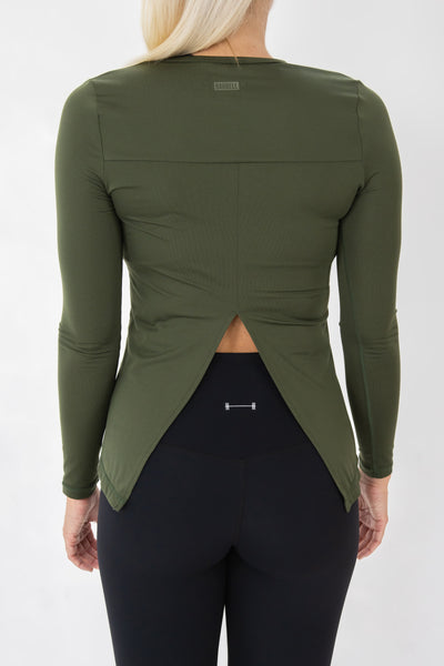 Barbell Serene Long Sleeve-Rifle - photo from back second angle #color_rifle