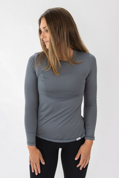 Barbell Serene Long Sleeve-Gray - photo from front in focus #color_gray