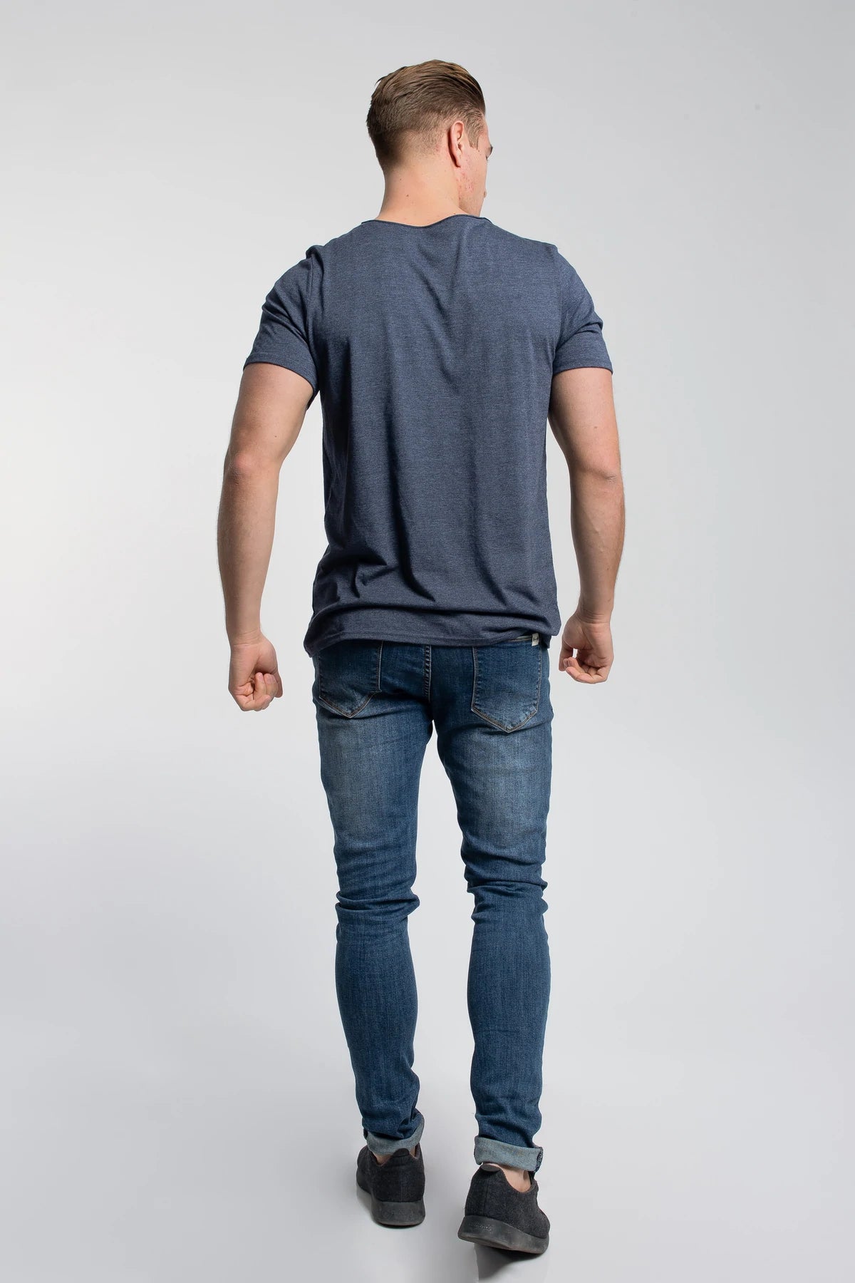 Starter Raw Tee - Navy - photo from back #color_navy