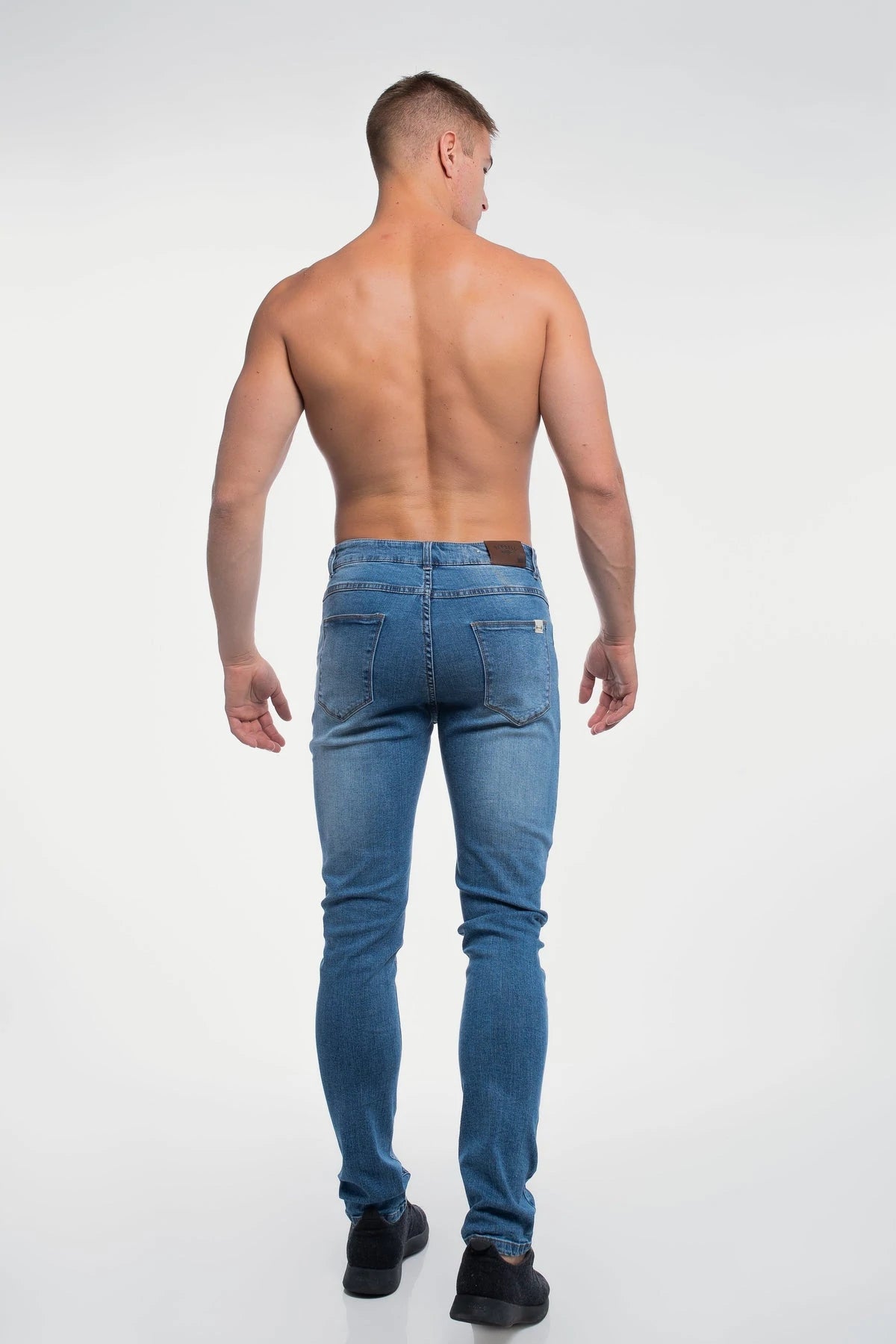 Barbell Straight Athletic Fit Jeans - Light Wash - photo from back #color_light-wash