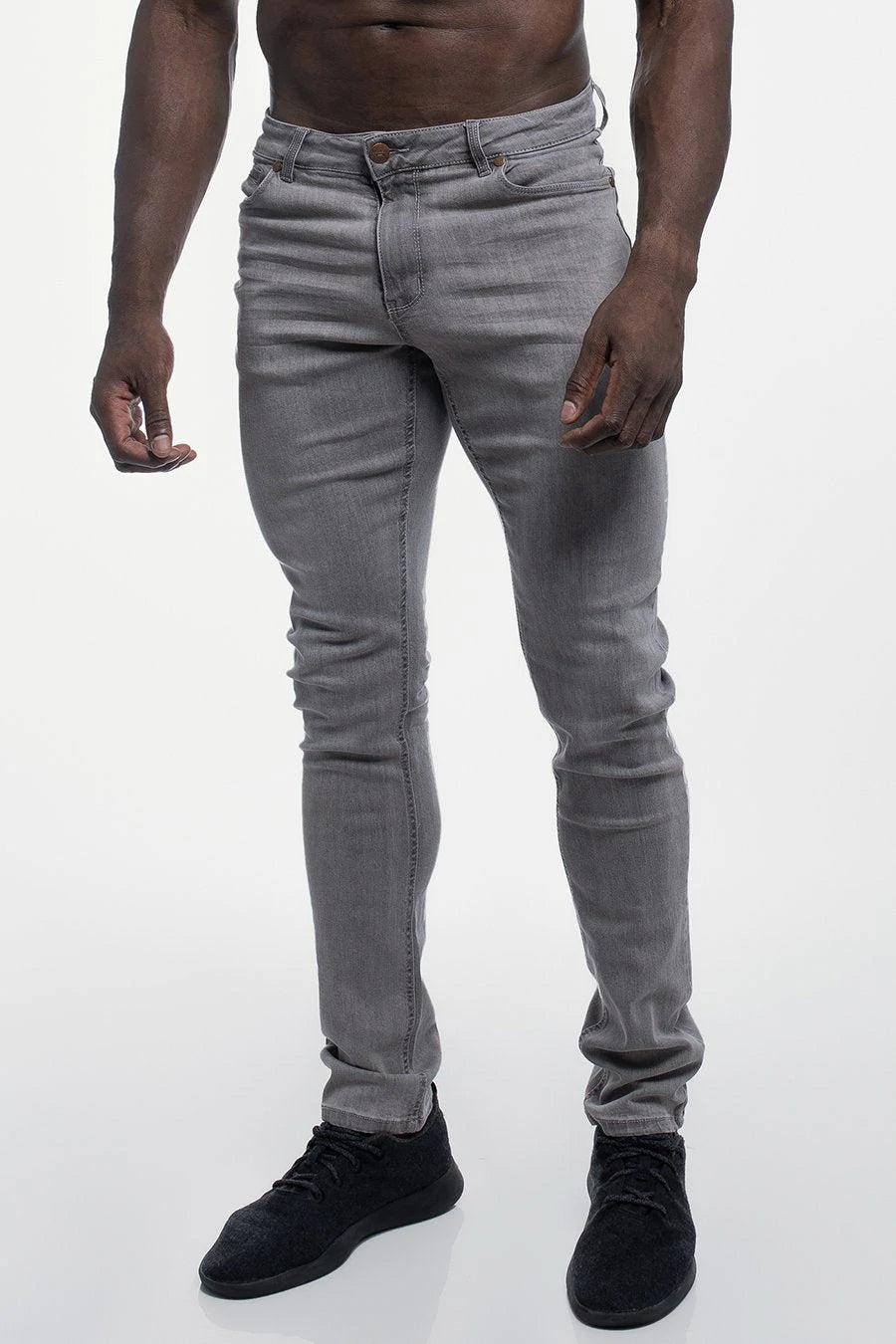 Barbell Straight Athletic Fit Jeans - Cement - photo from front in focus #color_cement