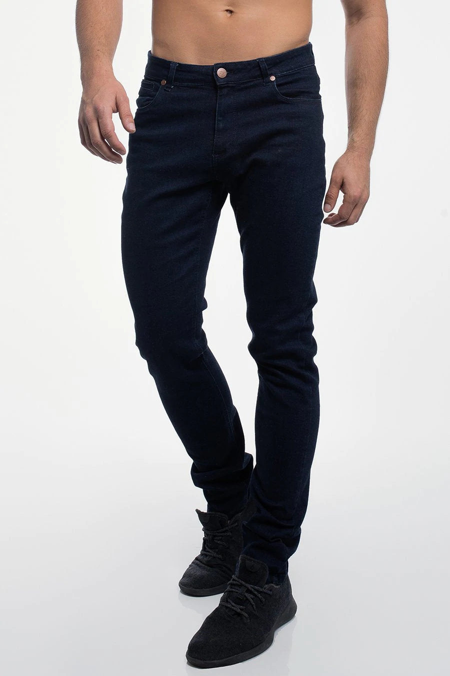 Barbell Straight Athletic Fit Jeans - Dark Indigo - photo from front in focus #color_dark-indigo