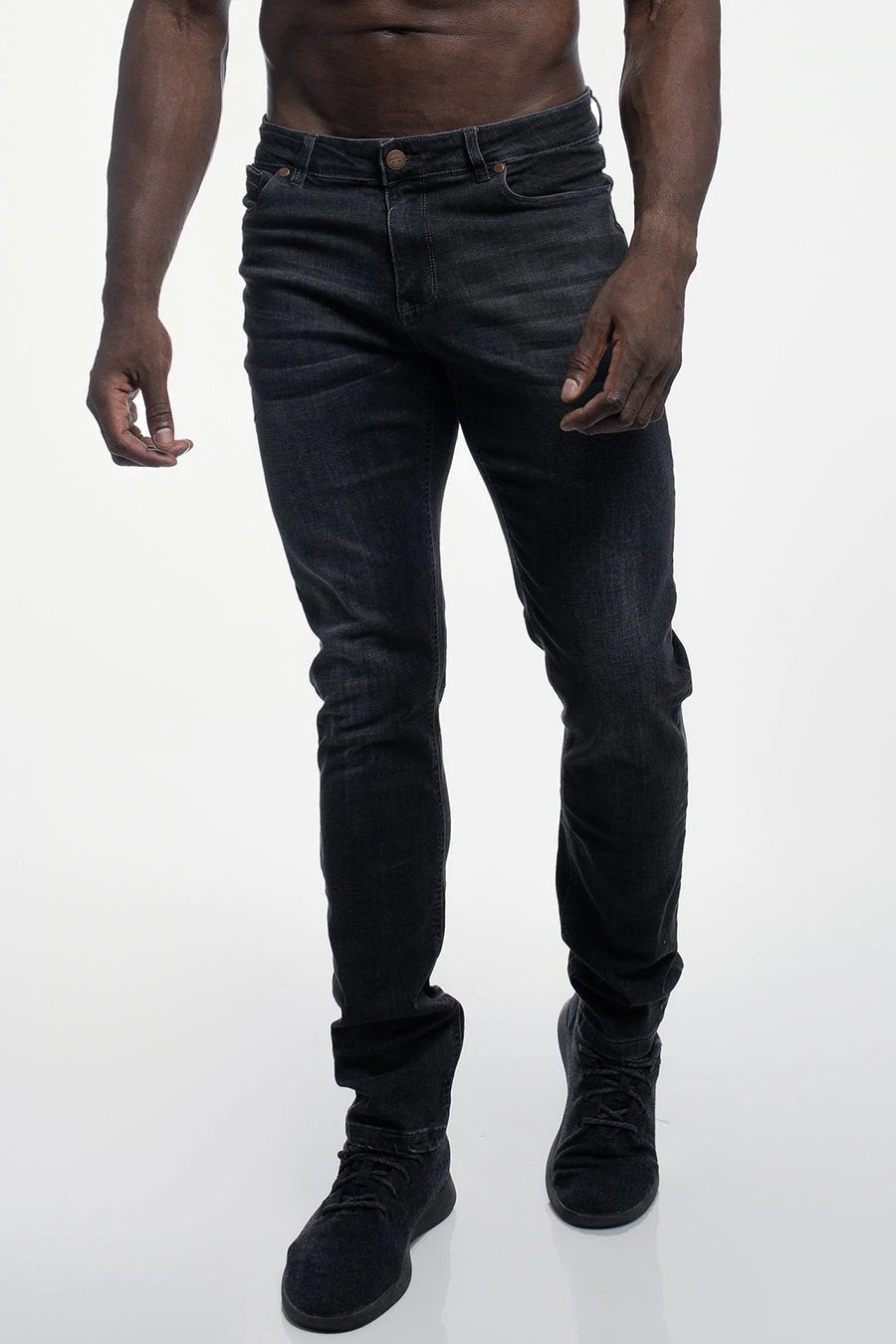 Barbell Straight Athletic Fit Jeans - Stone Gray - photo from front in focus #color_stone-gray