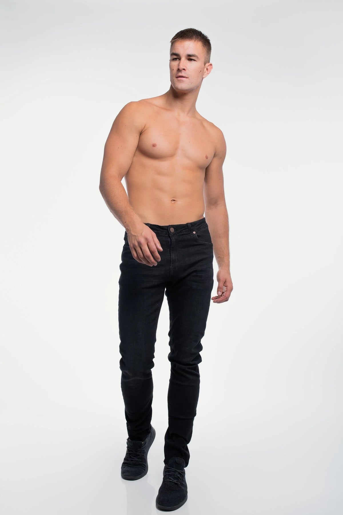 Barbell Straight Athletic Fit Jeans - Jet Black - photo from front #color_jet-black