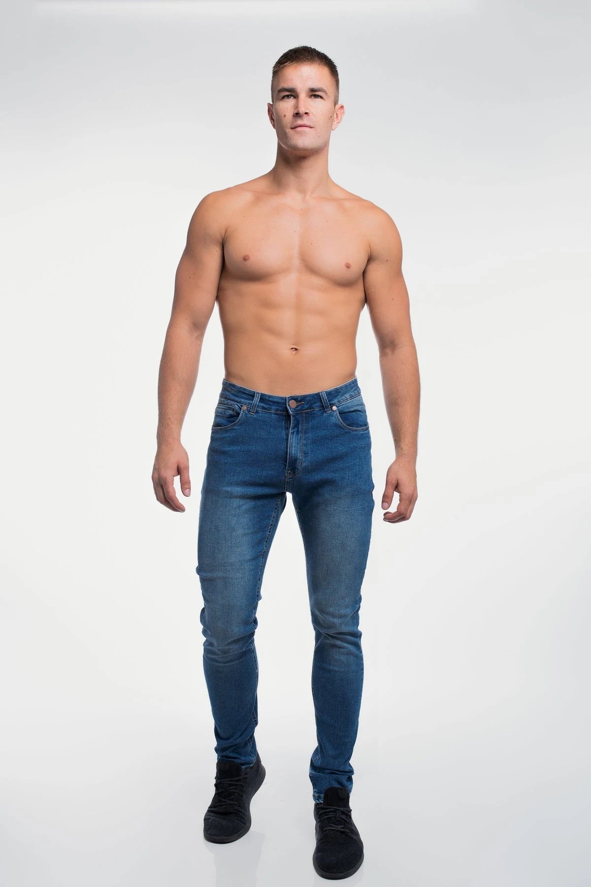 Barbell Straight Athletic Fit Jeans - Medium Wash - photo from front #color_medium-wash