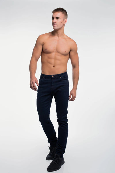 Barbell Straight Athletic Fit Jeans - Dark Indigo - photo from front second angle #color_dark-indigo