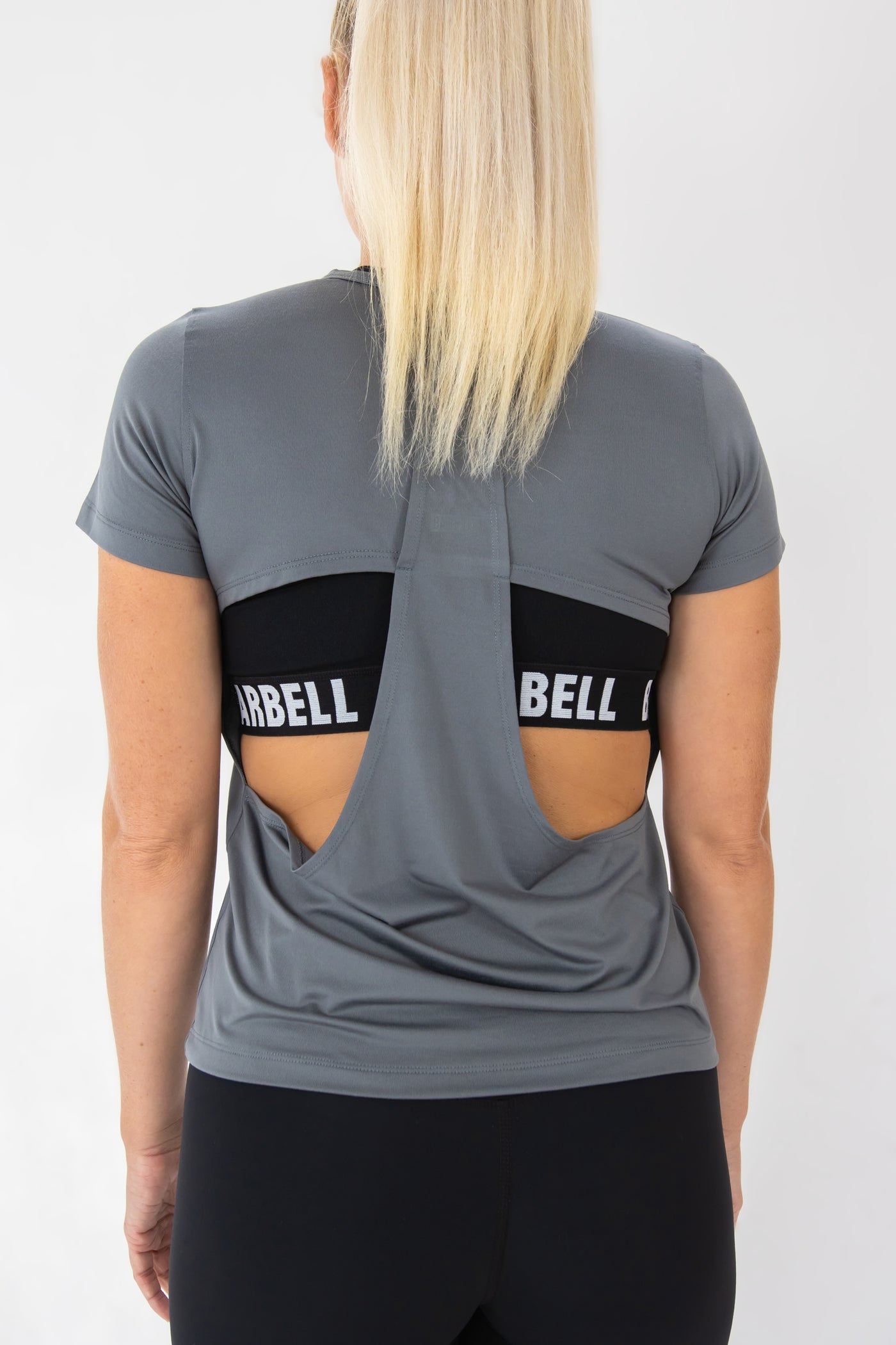 Barbell Thrive Training Shirt -Gray - photo from back #color_gray