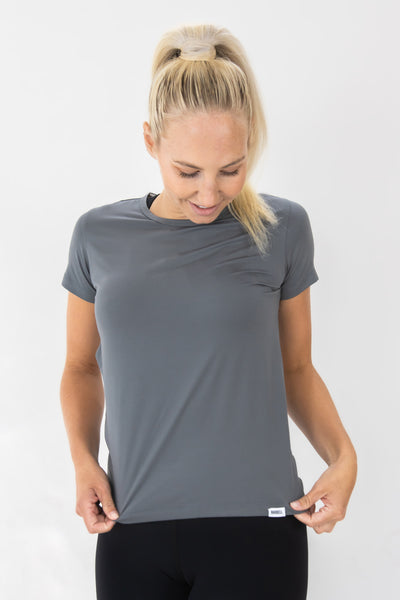 Barbell Thrive Training Shirt -Gray - photo from front second angle #color_gray