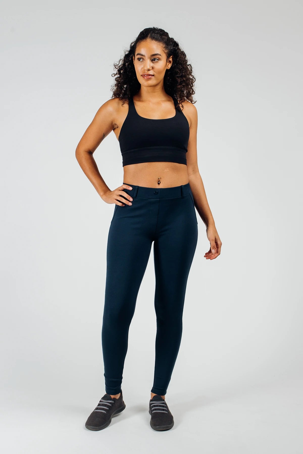 Barbell Womens Anything Pant- Cadet - photo from front #color_cadet