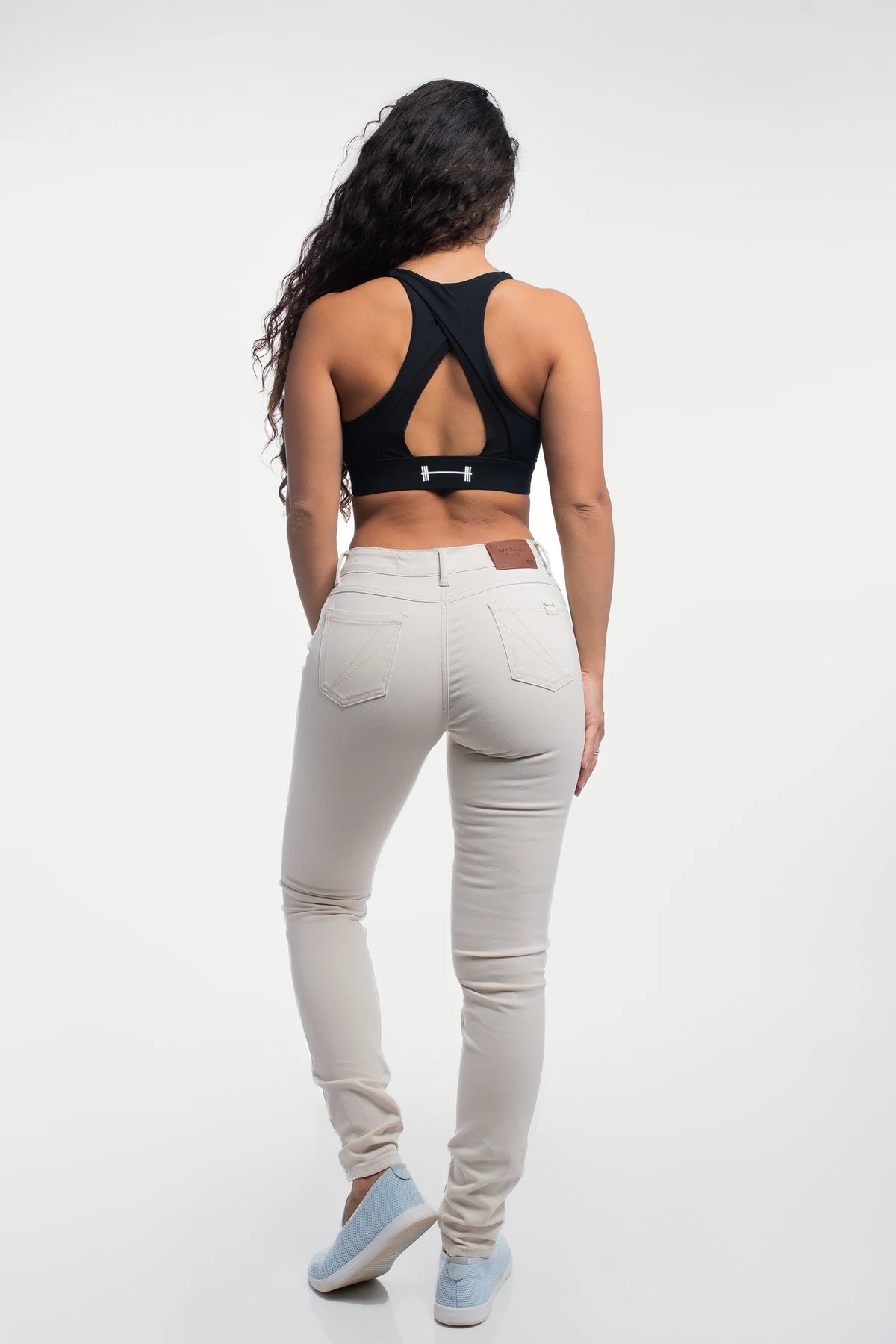 Barbell Womens Athletic Chino Pant- Bone - photo from back #color_bone