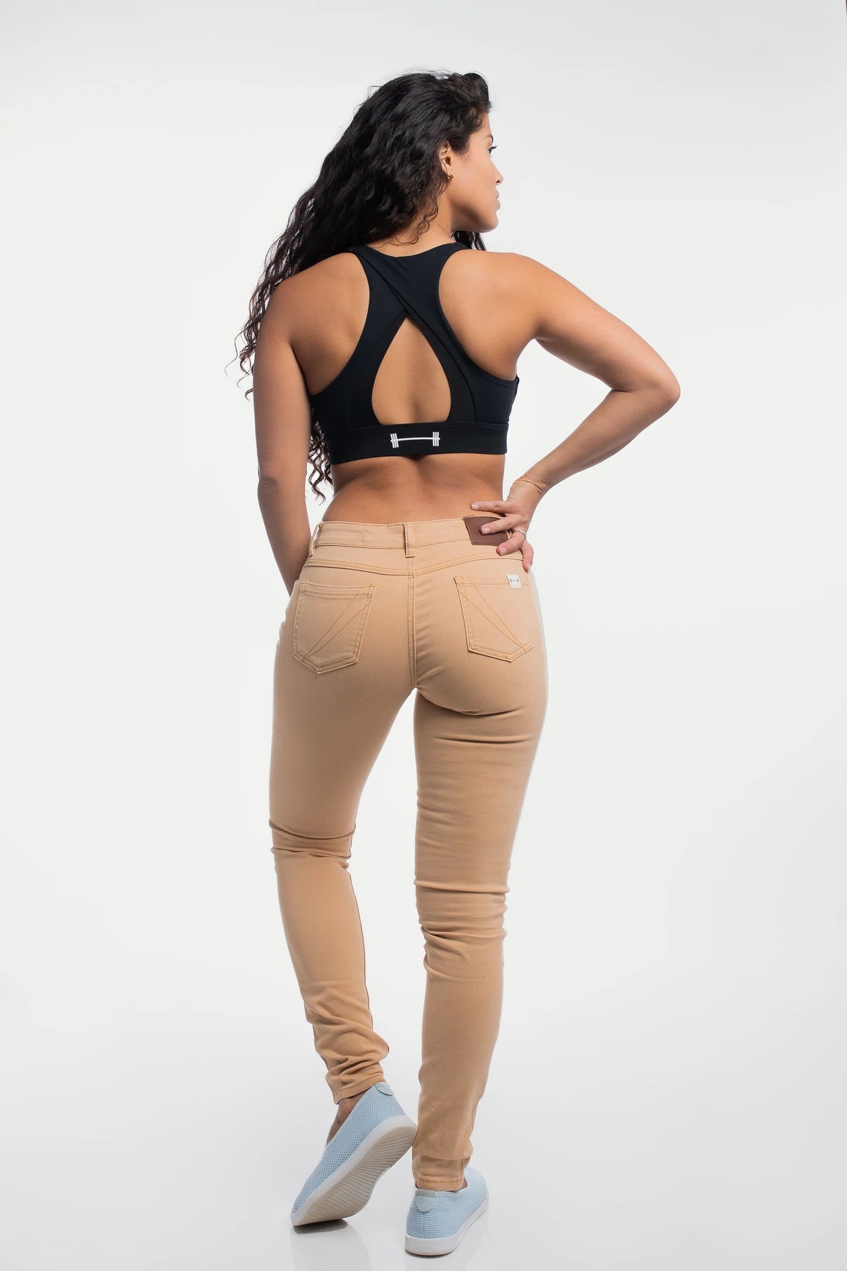 Barbell Womens Athletic Chino Pant- Dune - photo from back #color_dune