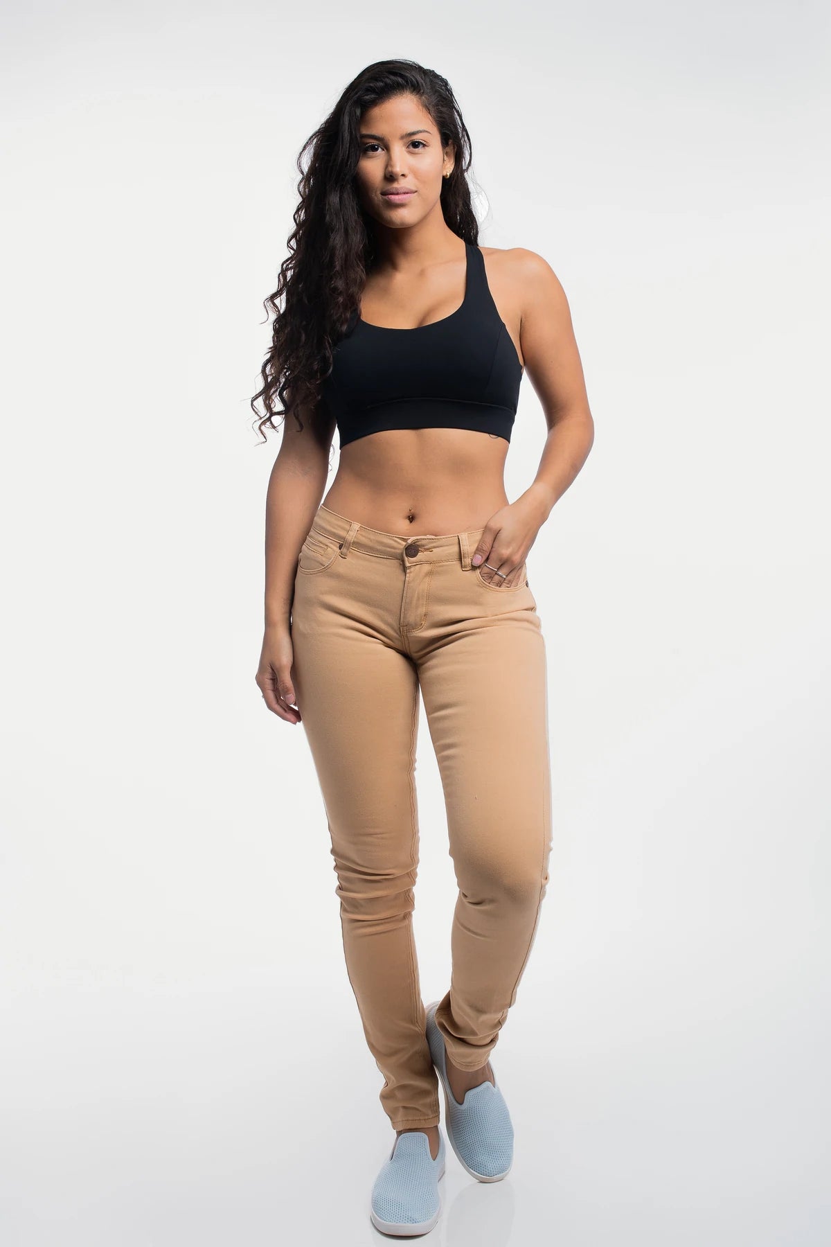 Barbell Womens Athletic Chino Pant- Dune - photo from front #color_dune