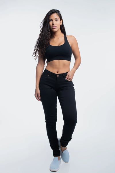 Barbell Womens Athletic Chino Pant- Jet Black - photo from front #color_jet-black