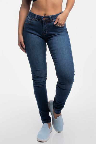 Barbell Womens Slim Athletic Fit Jeans- Blue Fade - photo from front in focus #color_blue-fade