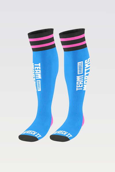 Wreck It Gym Deadlifting Socks - Blue - photo from front #color_blue